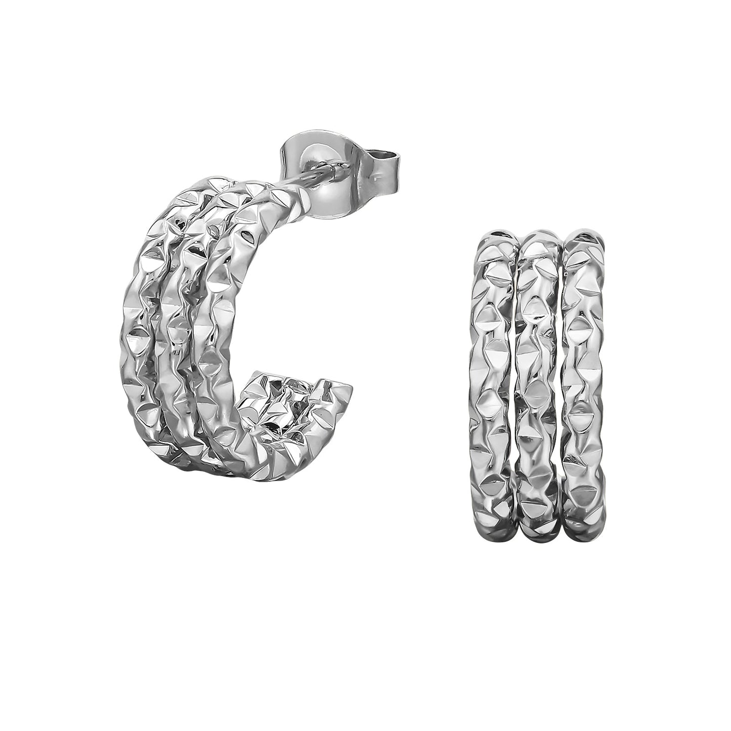 brede hoops diamond textur