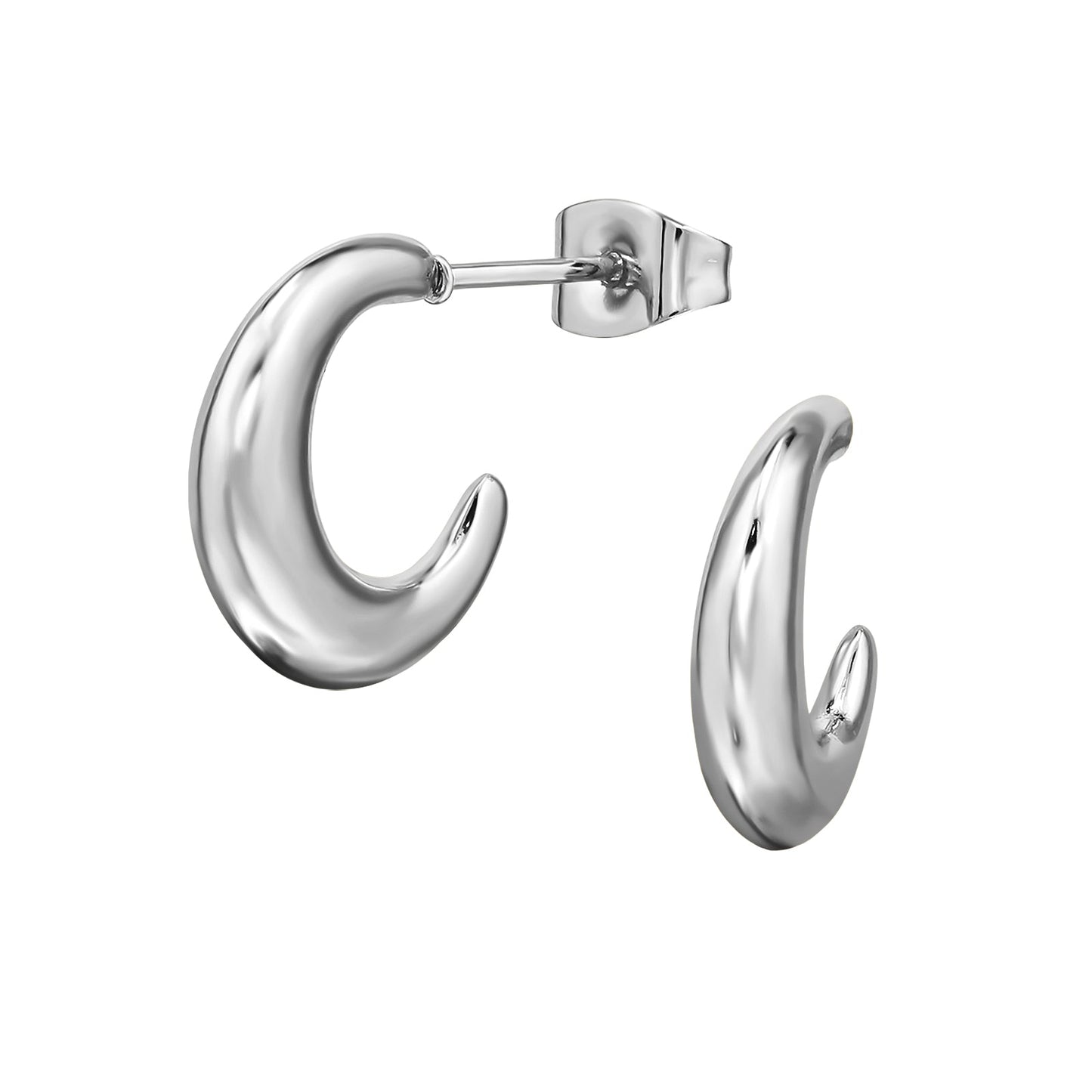 hoops oreringe 14mm solvfarvet