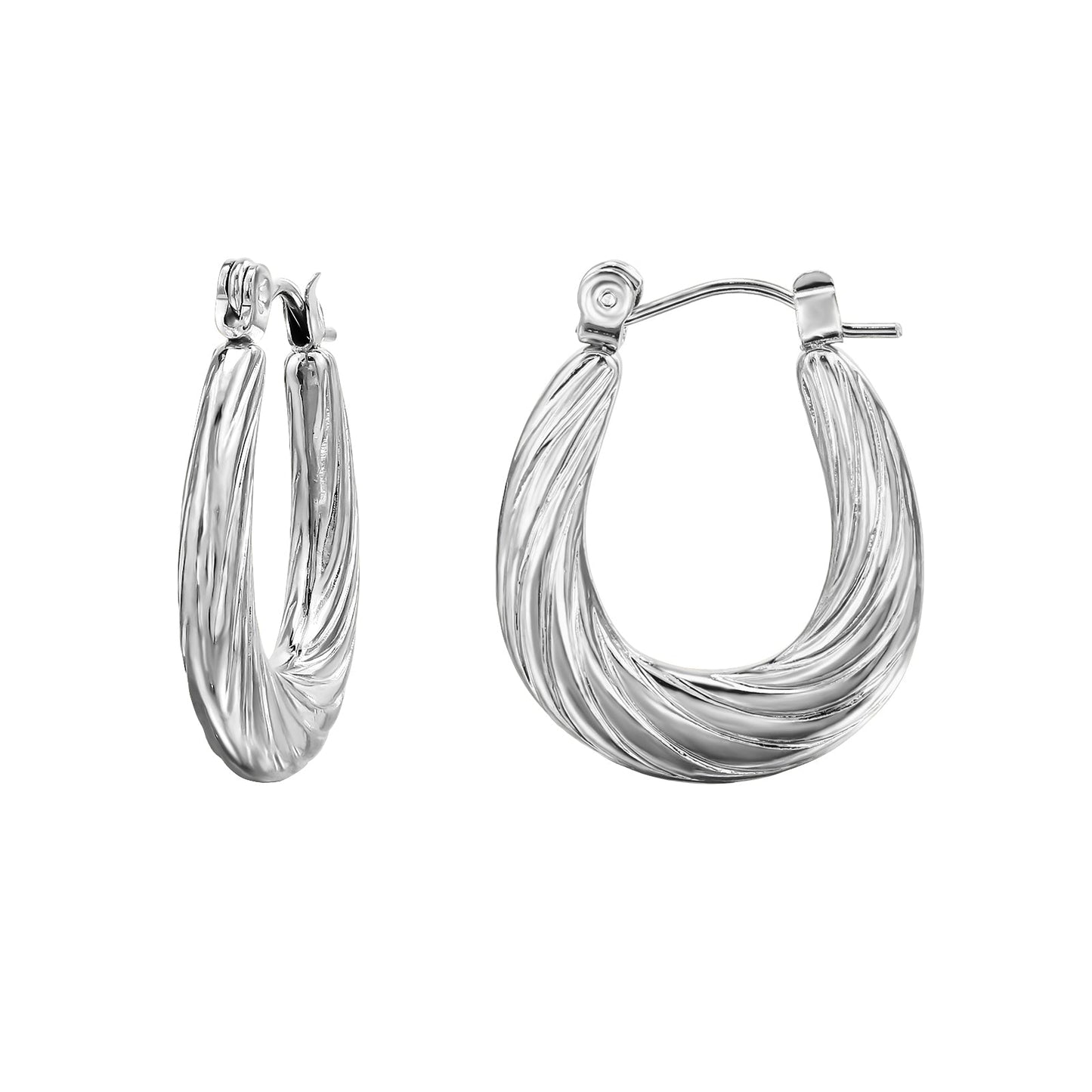hoops oreringe solvfarvet