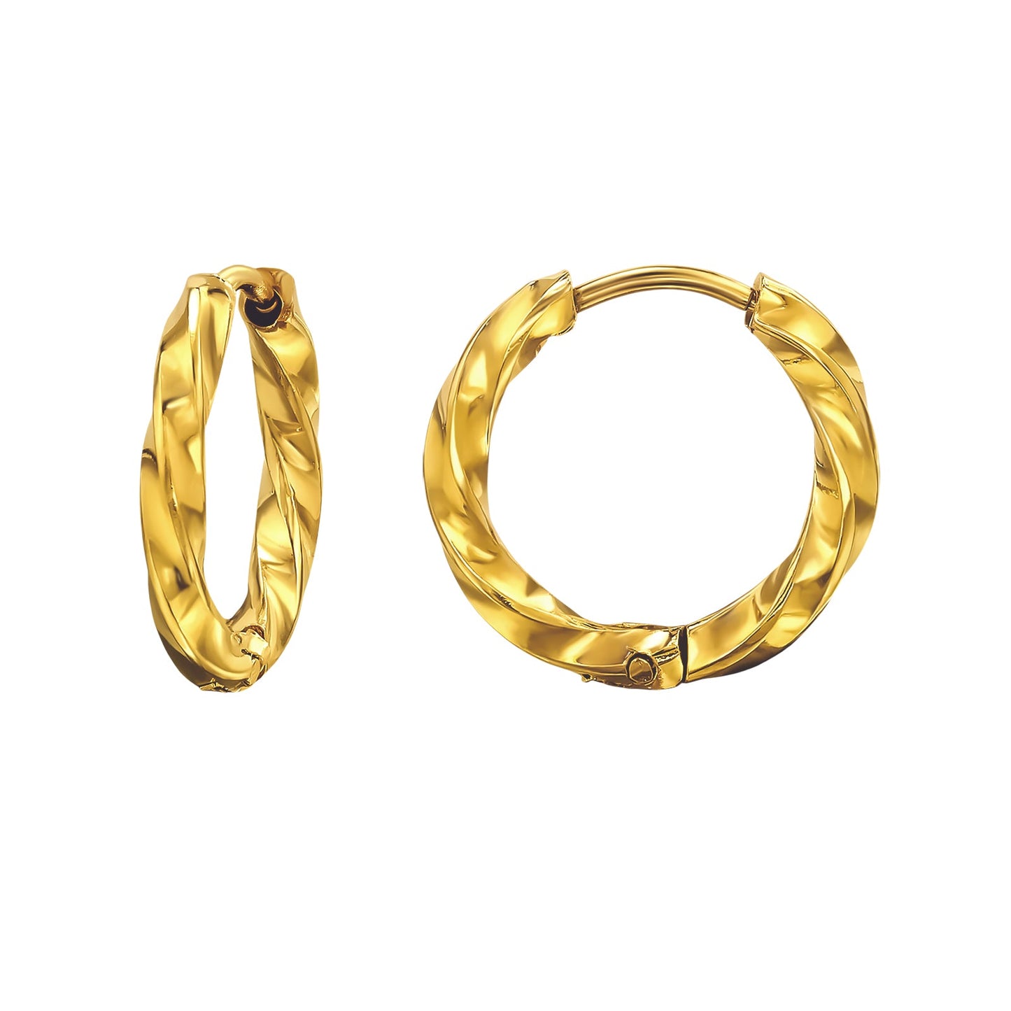 twisted hoops oreringe guldbelagt
